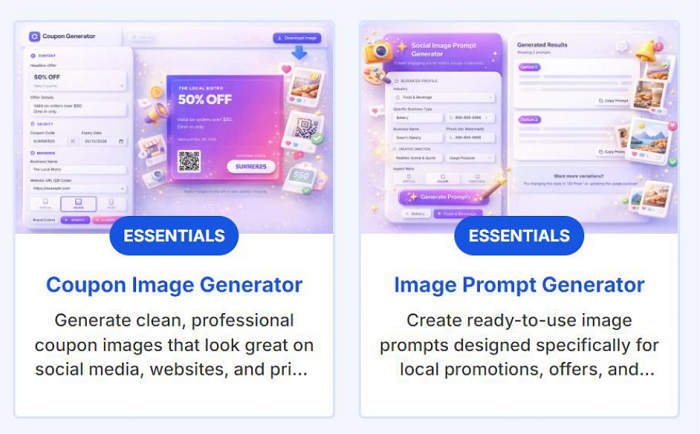 Coupon Image Generator and Image Prompt Generator foer Cape Town local Business